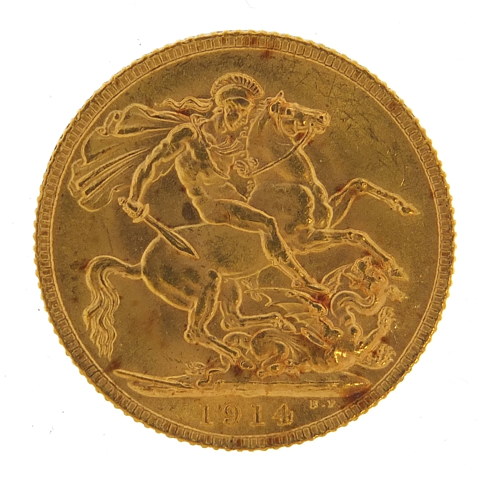 George V 1914 gold sovereign - this lot is sold without buyer?s premium, the hammer price is the - Image 2 of 3
