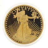 15ct gold proof 1933 gold double eagle replica with box and certificate numbered 0006/99 - this