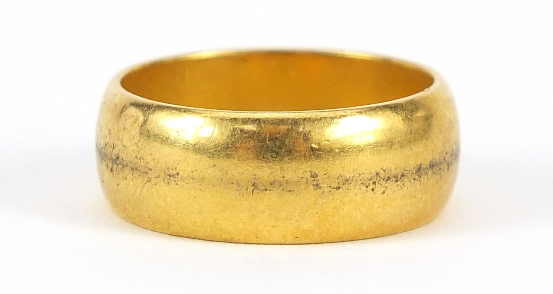 George V 22ct gold wedding band, Birmingham 1921, size N, 9.5g - this lot is sold without buyer?s - Image 2 of 5