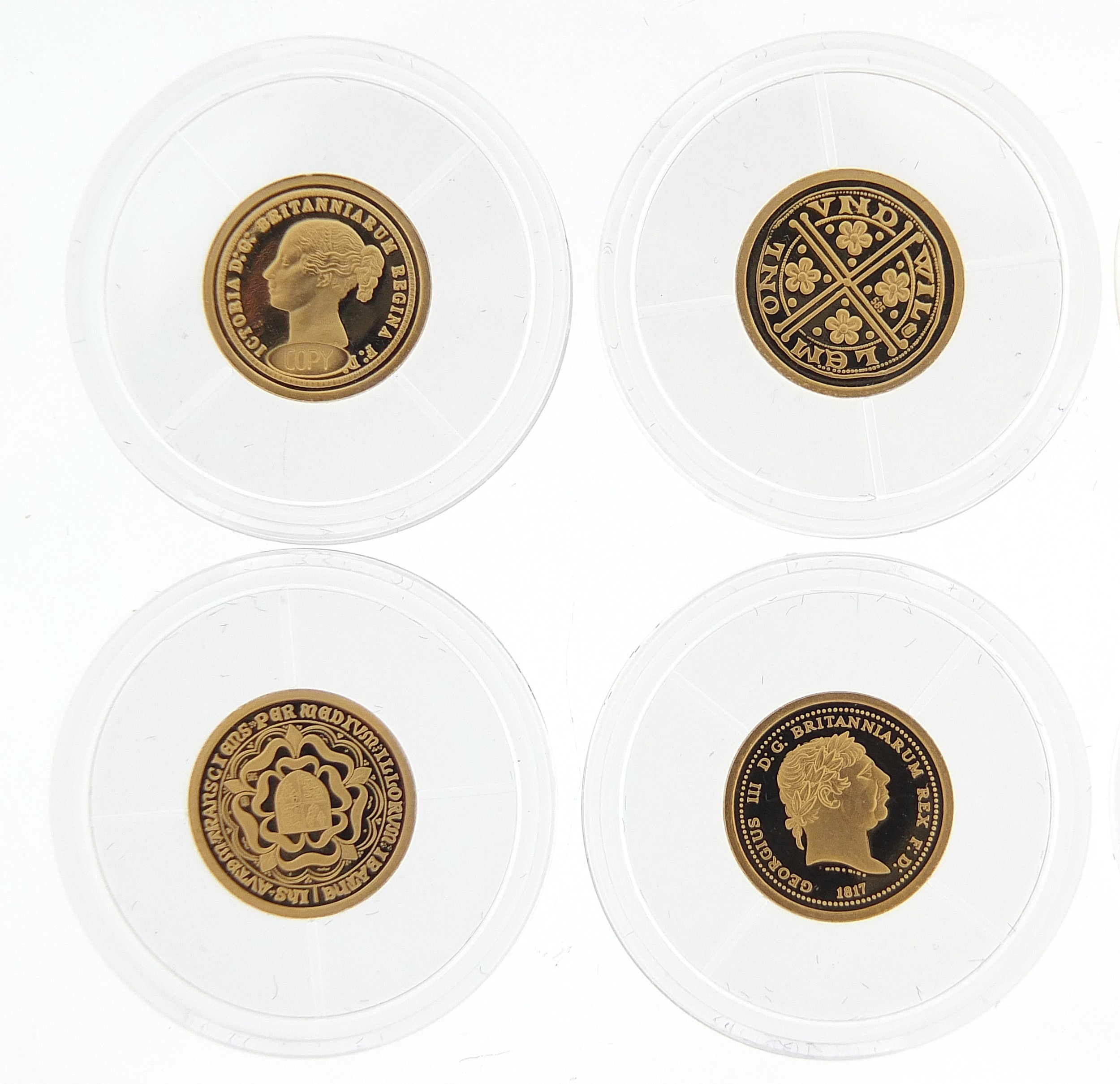 Windsor mint set of six solid gold Eagle replicas with presentation case and certificates - this lot - Image 5 of 8