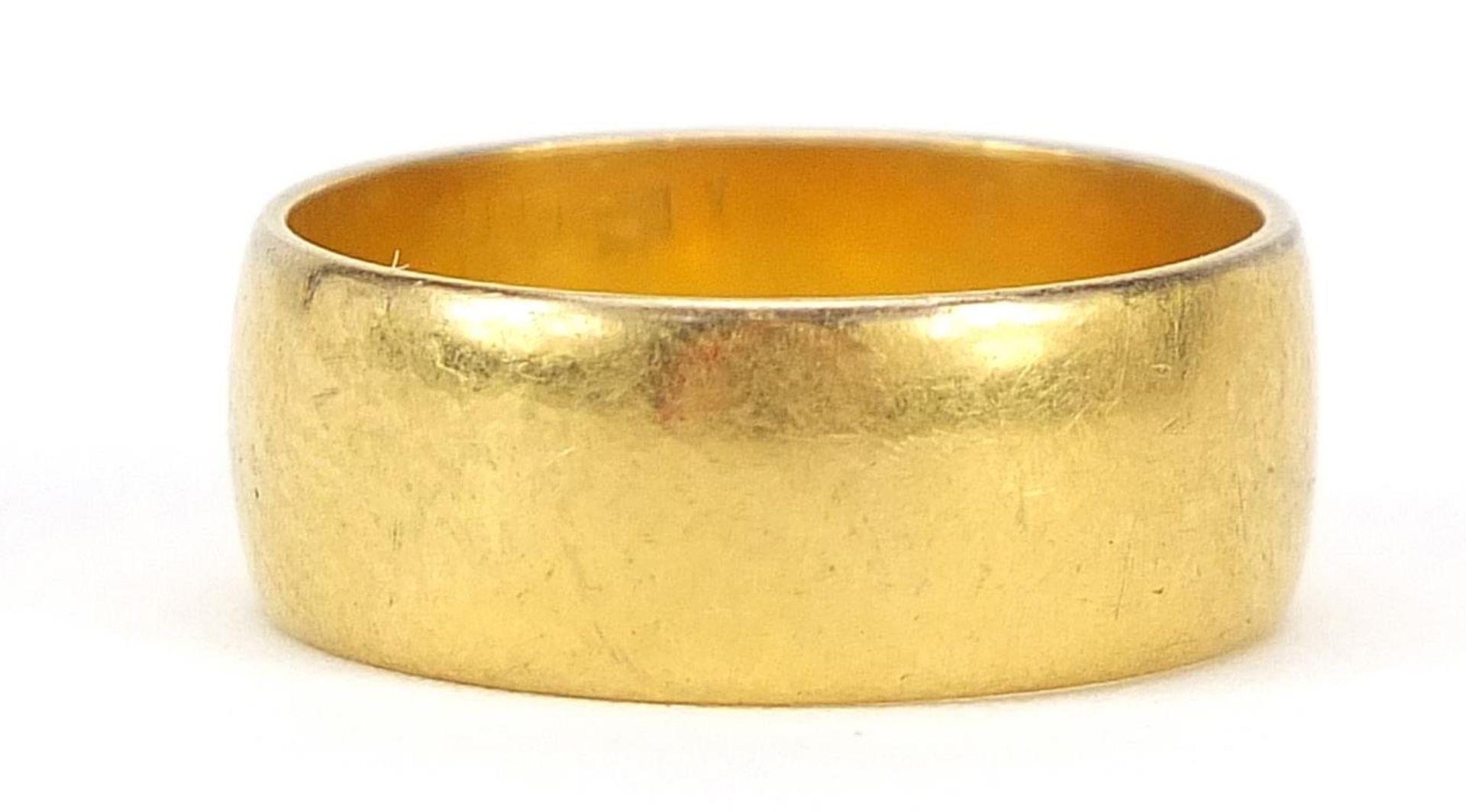 George V 22ct gold wedding band, London 1916, size L, 6.1g, - this lot is sold without buyer?s - Image 2 of 5