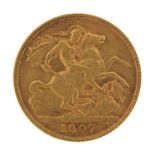 Edward VII 1907 gold half sovereign - this lot is sold without buyer?s premium, the hammer price