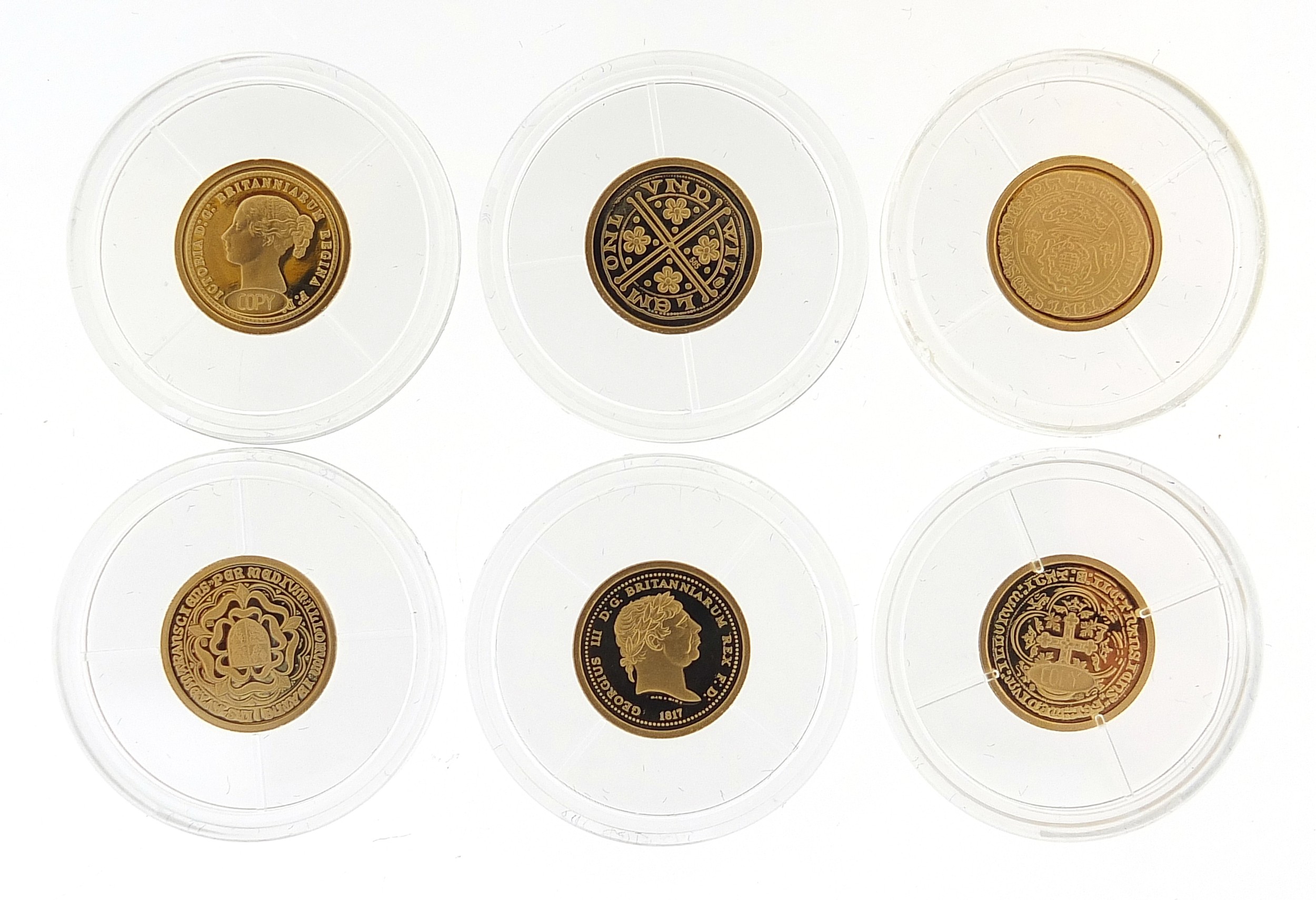 Windsor mint set of six solid gold Eagle replicas with presentation case and certificates - this lot - Image 4 of 8