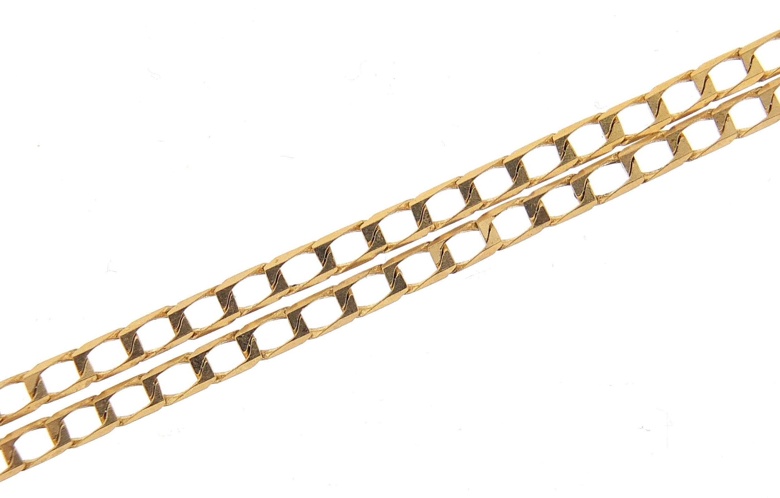 9ct gold long curb link necklace, 50cm in length, 4.3g - this lot is sold without buyer?s premium,