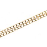 9ct gold long curb link necklace, 50cm in length, 4.3g - this lot is sold without buyer?s premium,