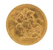 George V 1912 gold sovereign, Perth mint - this lot is sold without buyer?s premium, the hammer