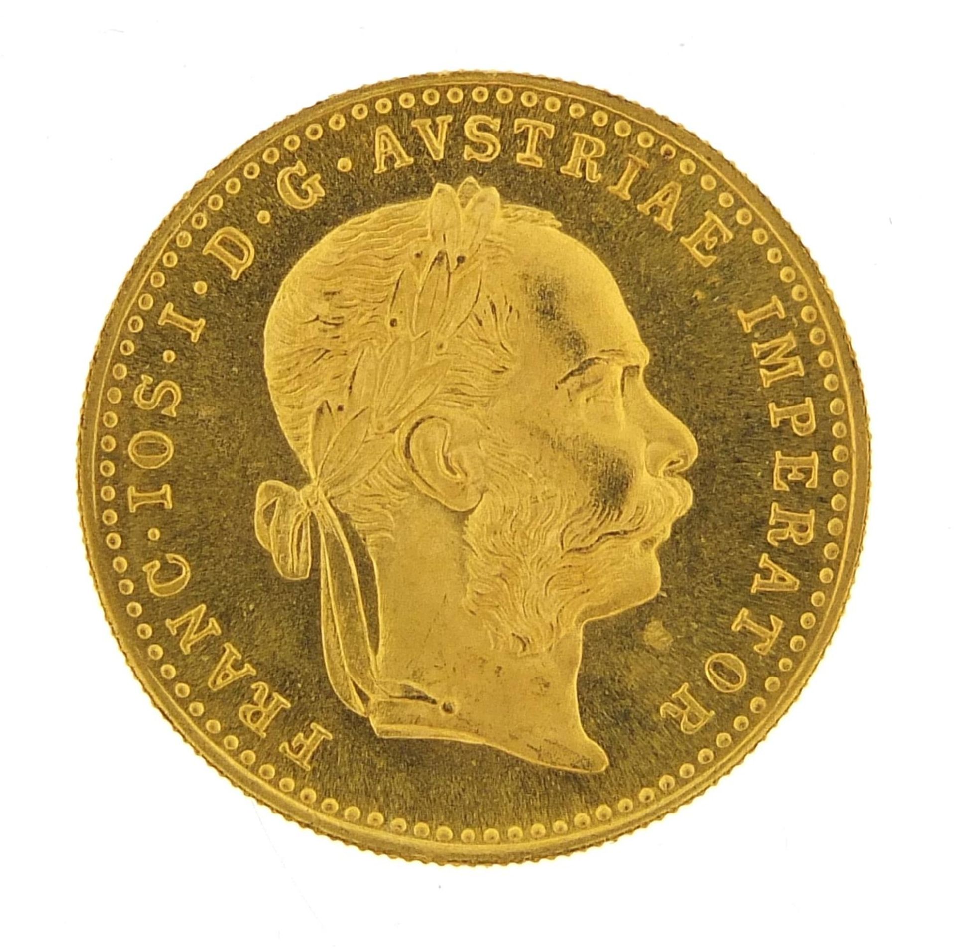 Austro Hungarian 1915 1 ducat gold coin, 3.5g - this lot is sold without buyer?s premium, the hammer - Image 2 of 3