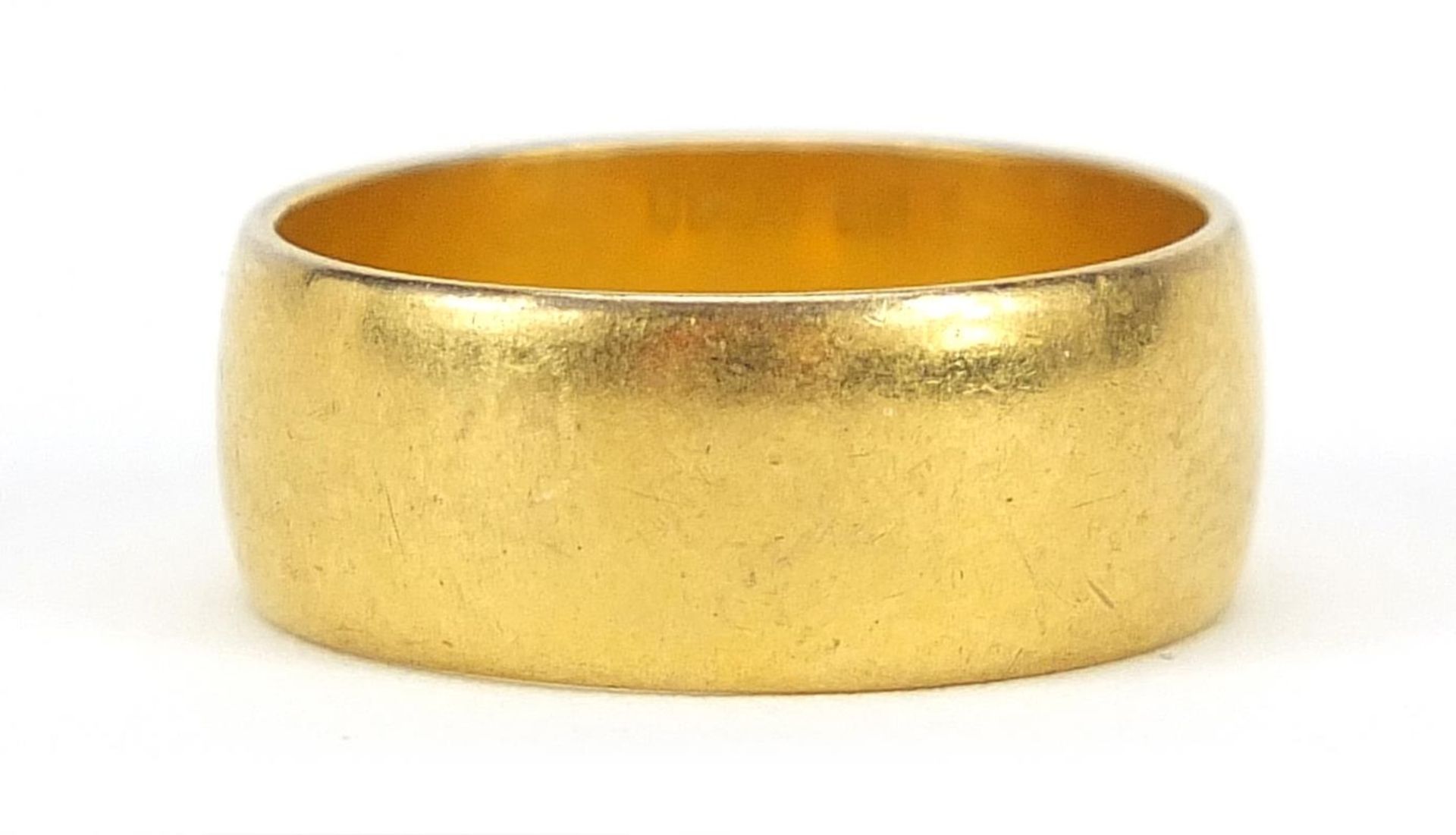 George V 22ct gold wedding band, London 1916, size L, 6.1g, - this lot is sold without buyer?s - Image 3 of 5