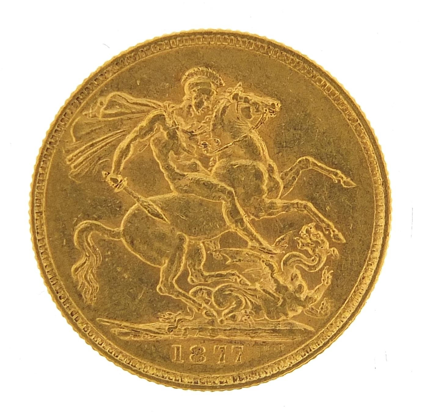 Queen Victoria Young Head 1877 gold sovereign - this lot is sold without buyer?s premium, the hammer