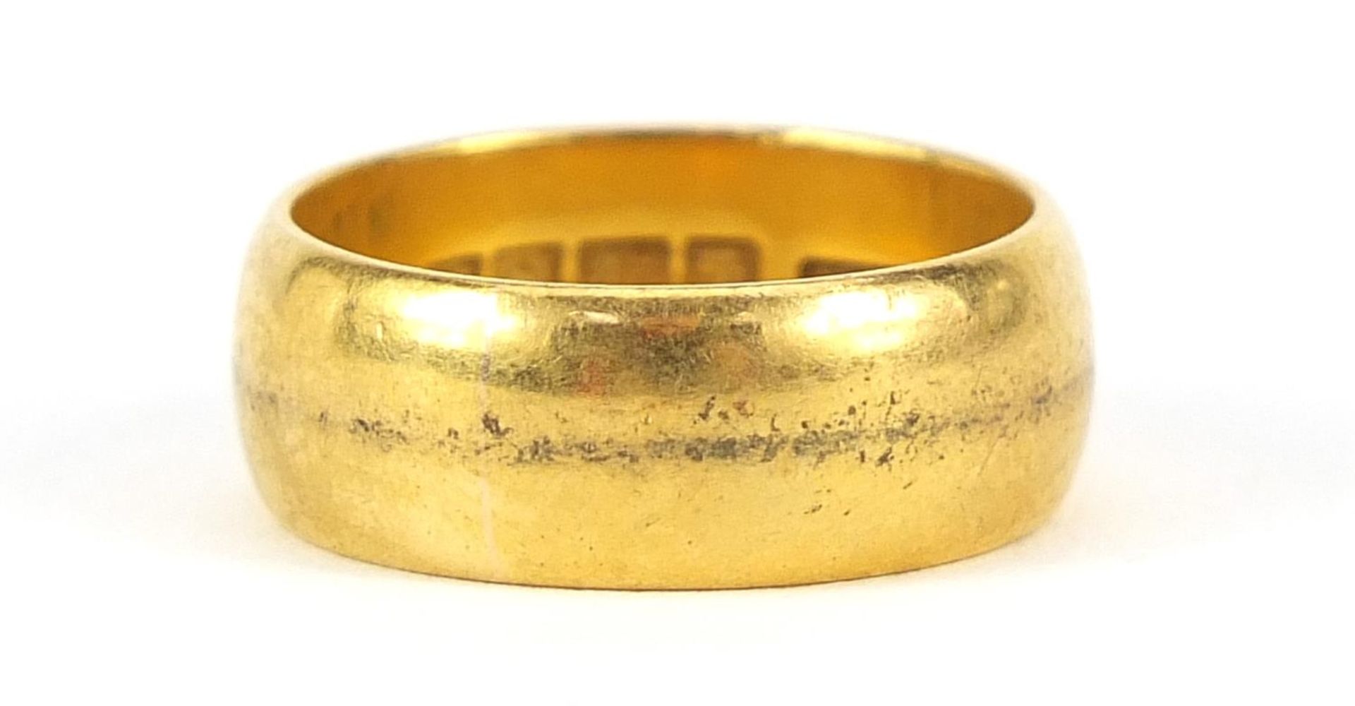 George V 22ct gold wedding band, Birmingham 1921, size N, 9.5g - this lot is sold without buyer?s