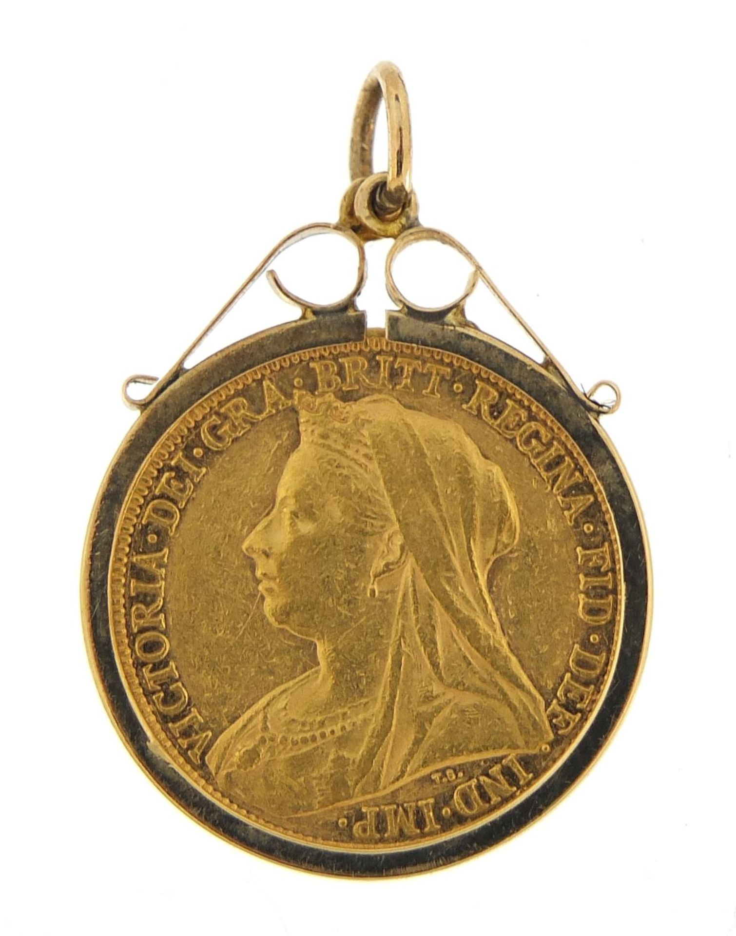 Queen Victoria 1895 gold sovereign with 9ct gold pendant mount, 9.5g - this lot is sold without - Image 2 of 2