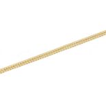 18ct gold small box link necklace, 39cm in length, 2.5g - this lot is sold without buyer?s