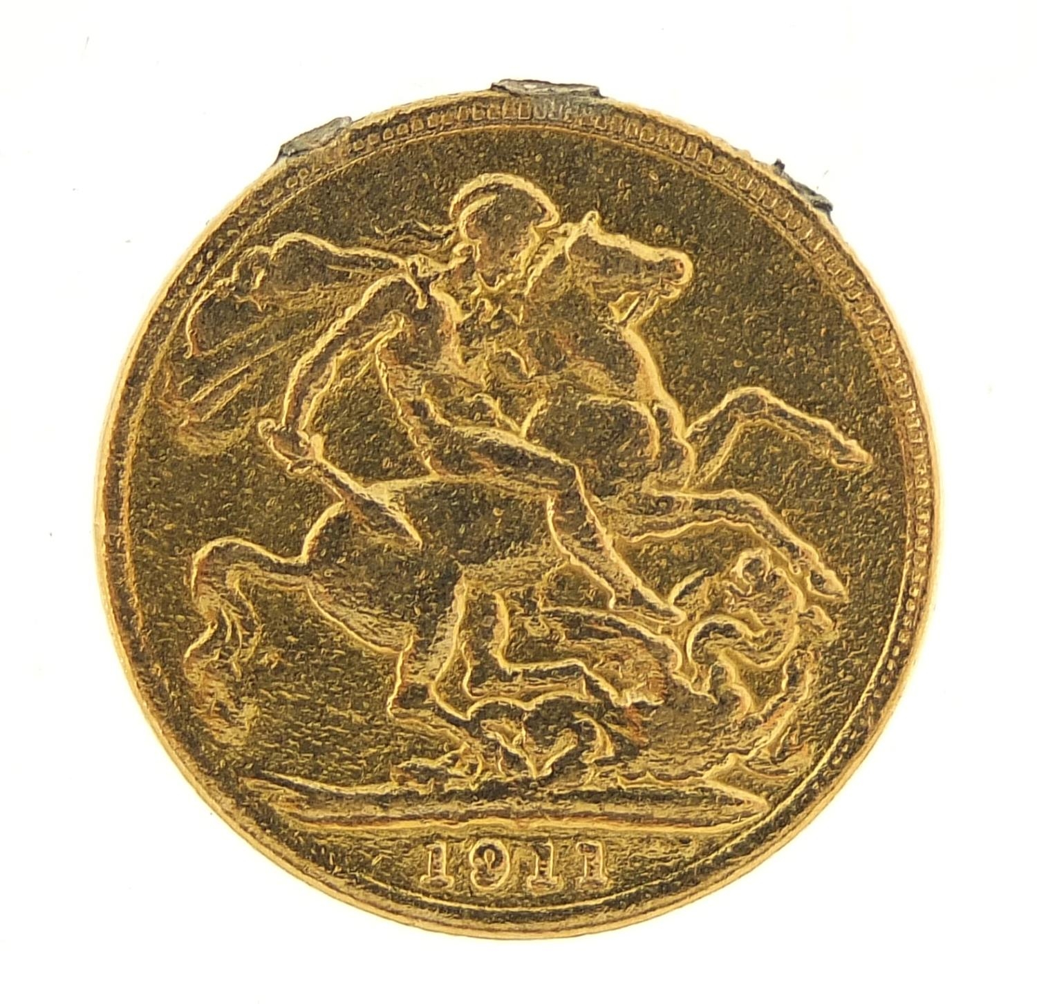 George V 1911 gold sovereign - this lot is sold without buyer?s premium, the hammer price is the