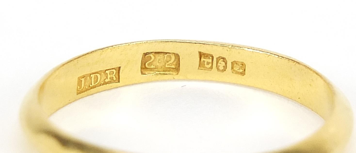 22ct gold wedding band, size O, 2.6g - this lot is sold without buyer?s premium, the hammer price is - Image 6 of 6