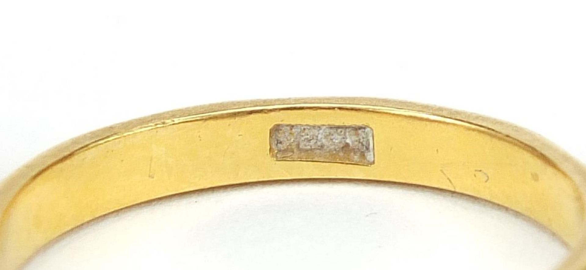 Three 22ct gold wedding bands, sizes L and O, 10.9g - this lot is sold without buyer?s premium, - Image 7 of 7