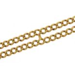 Unmarked gold double chain link bracelet, (tests as 18ct gold) 20cm in length, 20.8g - this lot is