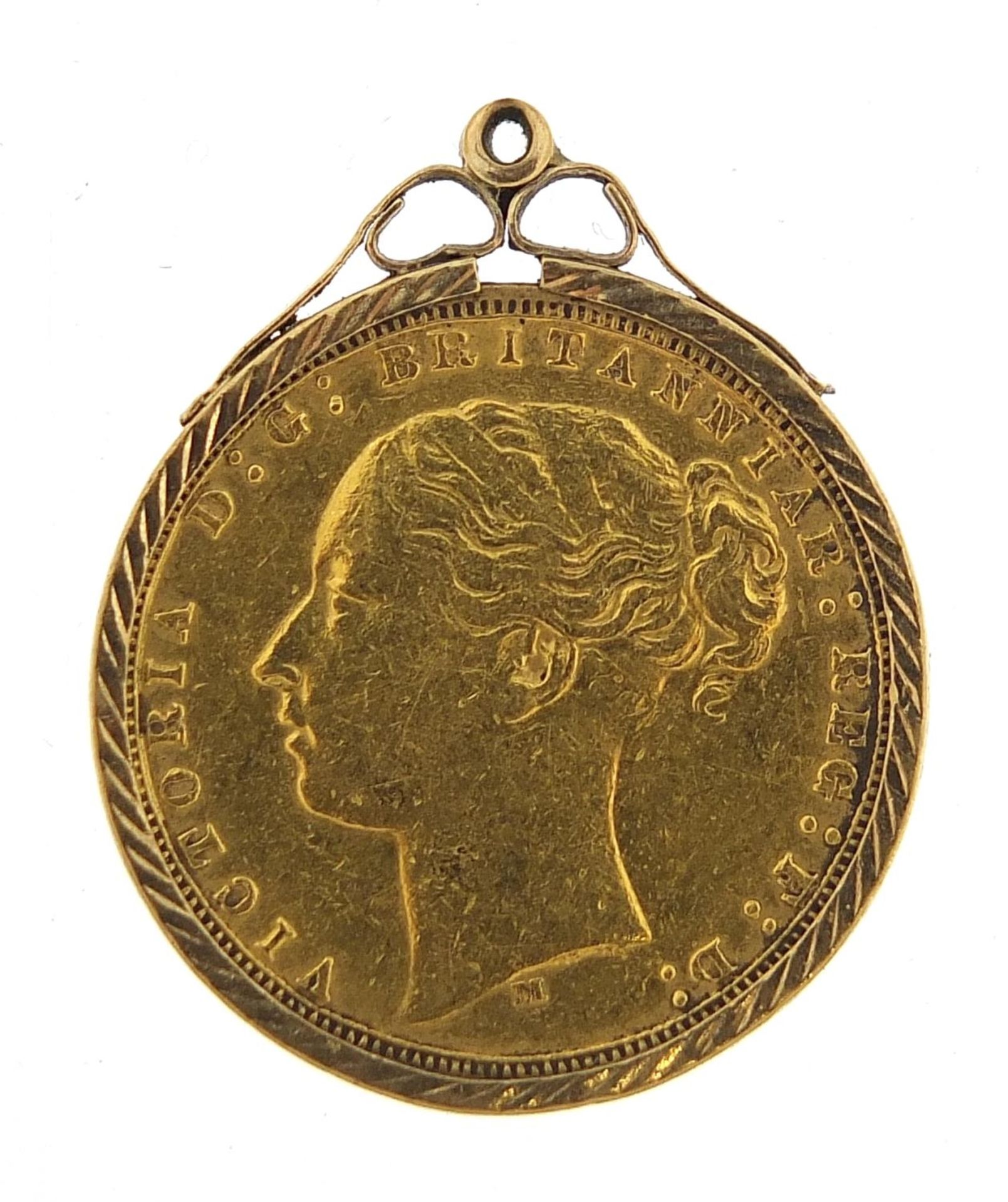 Queen Victoria Young Head 1876 gold sovereign with 9ct gold pendant mount, 8.6g - this lot is sold - Image 2 of 3