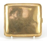George V 9ct gold cigarette case, Birmingham 1919, 9.5cm x 8.6cm, 127.5g - this lot is sold