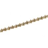 9ct gold diamond line bracelet, 17cm in length, 3.8g - this lot is sold without buyer?s premium, the