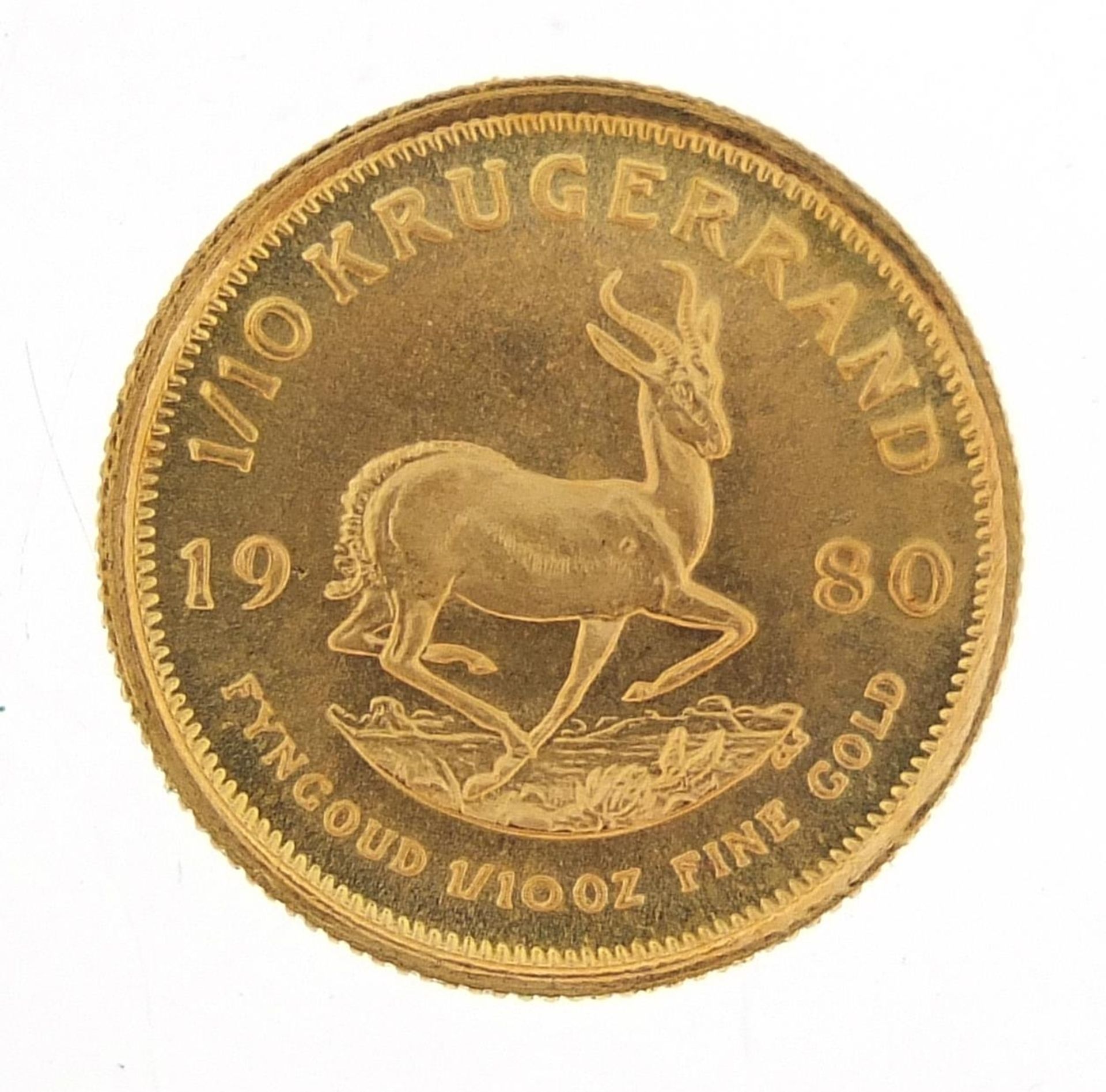 South African 1980 one tenth gold krugerrand - this lot is sold without buyer?s premium, the