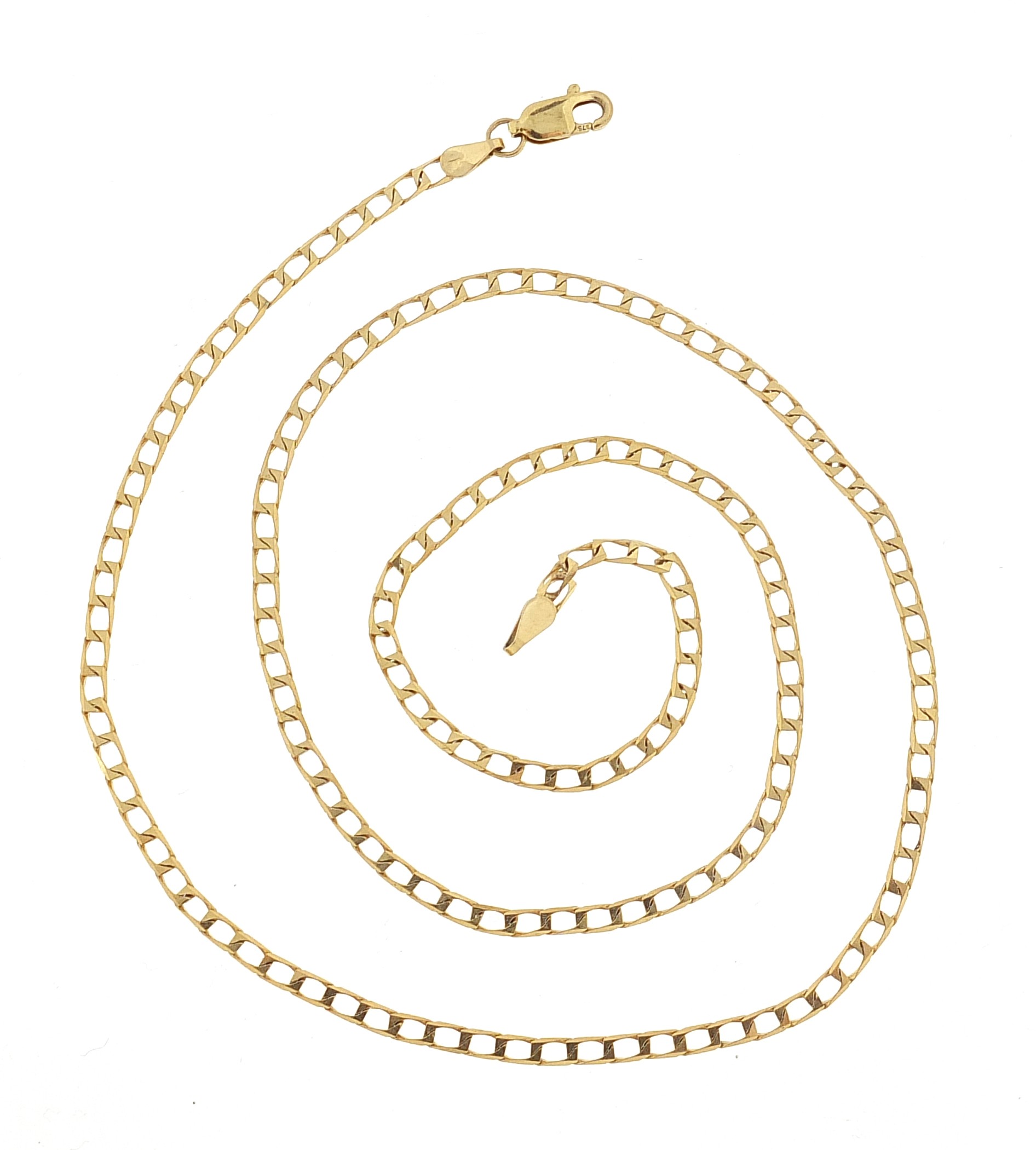 9ct gold long curb link necklace, 50cm in length, 4.3g - this lot is sold without buyer?s premium, - Image 2 of 4