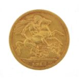 George V 1915 gold sovereign - this lot is sold without buyer?s premium, the hammer price is the