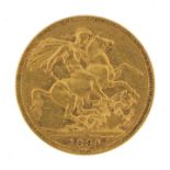 Queen Victoria Jubilee Head 1890 gold sovereign, Melbourne mint - this lot is sold without buyer?s