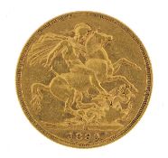 Queen Victoria Jubilee Head 1890 gold sovereign, Melbourne mint - this lot is sold without buyer?s