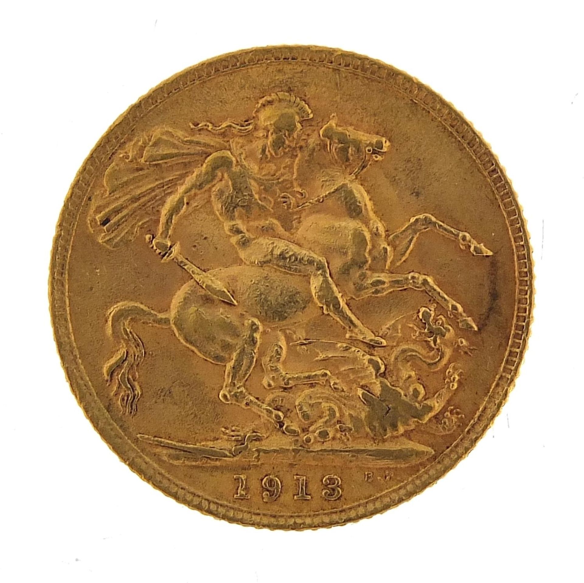 George V 1913 gold sovereign - this lot is sold without buyer?s premium, the hammer price is the