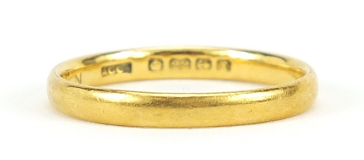 George V 22ct gold wedding band, Birmingham 1922, size N, 2.2g - this lot is sold without buyer?s