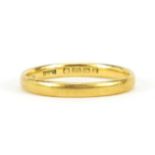 George V 22ct gold wedding band, Birmingham 1922, size N, 2.2g - this lot is sold without buyer?s