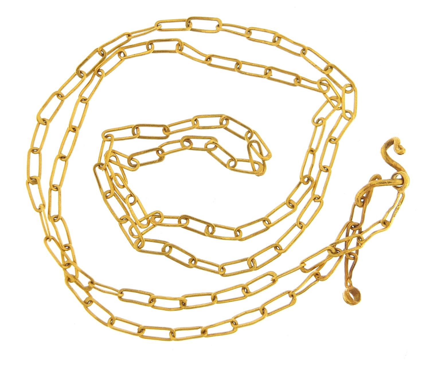 High carat gold chain link necklace, indistinct marks, 42cm in length, 3.9g - this lot is sold - Image 2 of 3