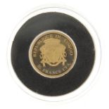 14ct gold proof Fifty Years First Bullion commemorative coin with certificate numbered 00493 -