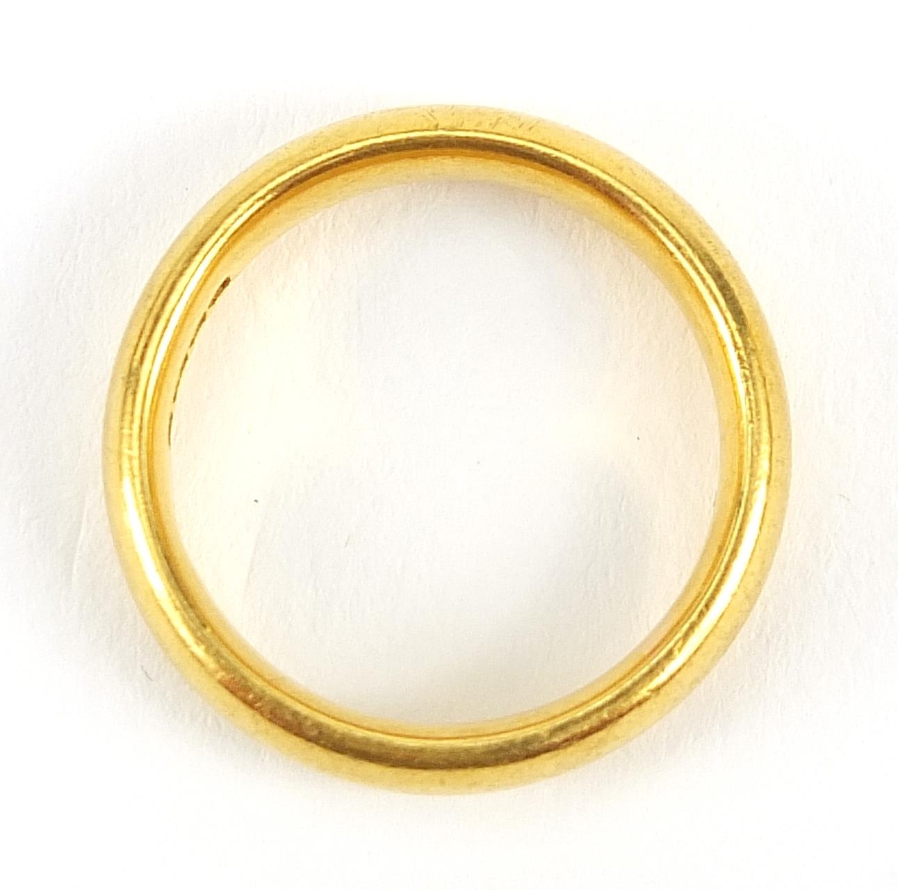 Victorian 22ct gold wedding band, Birmingham 1853, size L, 8.1g - this lot is sold without buyer?s - Image 4 of 5