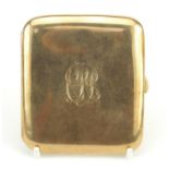 George V 9ct gold cigarette case, Birmingham 1911, 8.5cm x 7.5cm, 71.3g - this lot is sold without