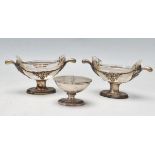 PAIR OF 18TH CENTURY SEETHALER GERMAN SILVER TAZZA DISHES AND CRUET