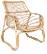 ANTIQUE 20TH CENTURY BAMBOO CHAIR / EASY CHAIR IN THE MANNER OF FRANCO ALBINI