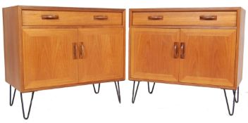 TWO 1970’S TEAK WOOD G-PLAN CABINETS ON HAIRPIN SUPPORTS