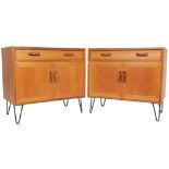 TWO 1970’S TEAK WOOD G-PLAN CABINETS ON HAIRPIN SUPPORTS