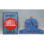 TWO VINTAGE STYLE CAST IRON ALUMINIUM SHOP DISPALY ADVERTISING SIGNS