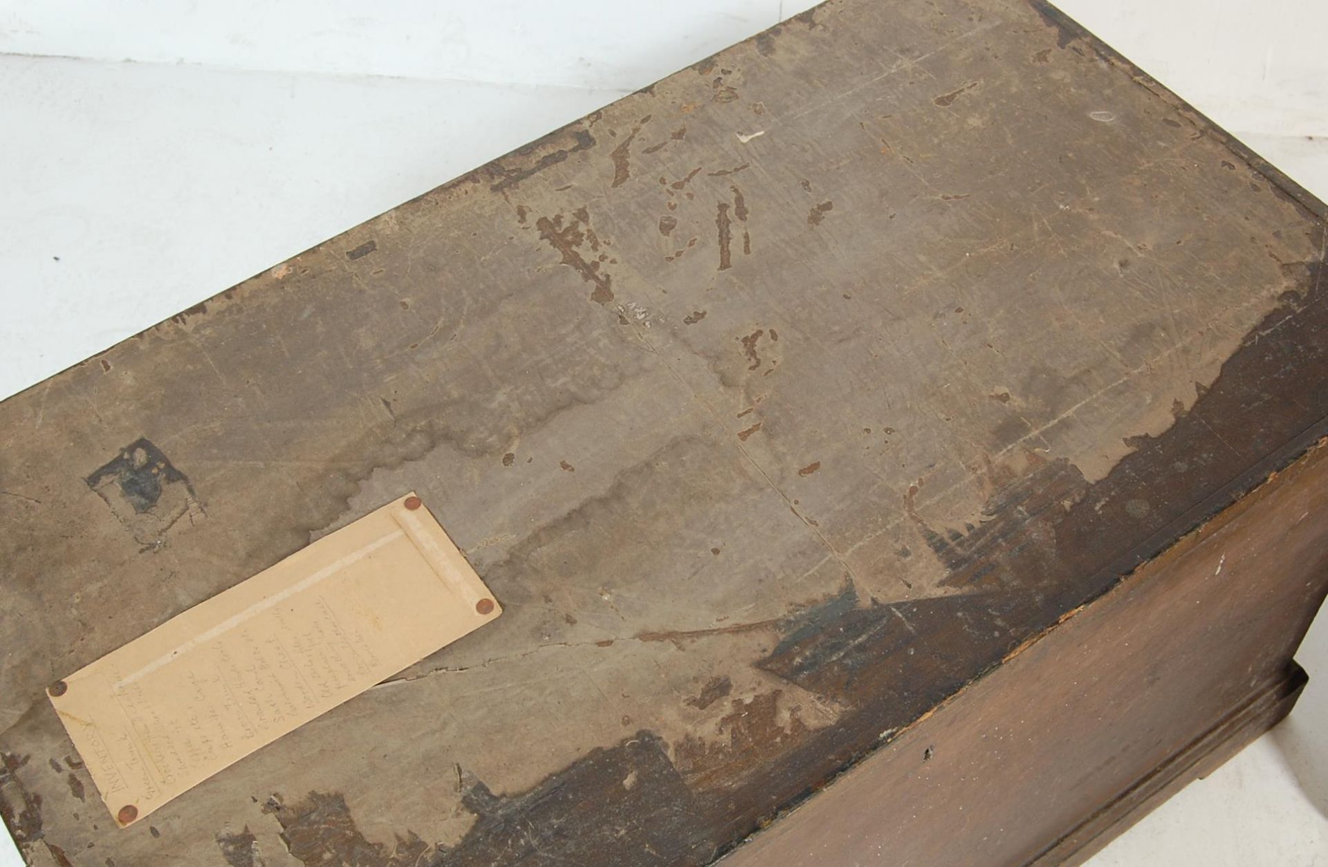 A 19TH CENTURY VICTORIAN OAK BLANKET CHEST AND SMALL WOODEN AND IRON STRONGBOX - Image 3 of 6