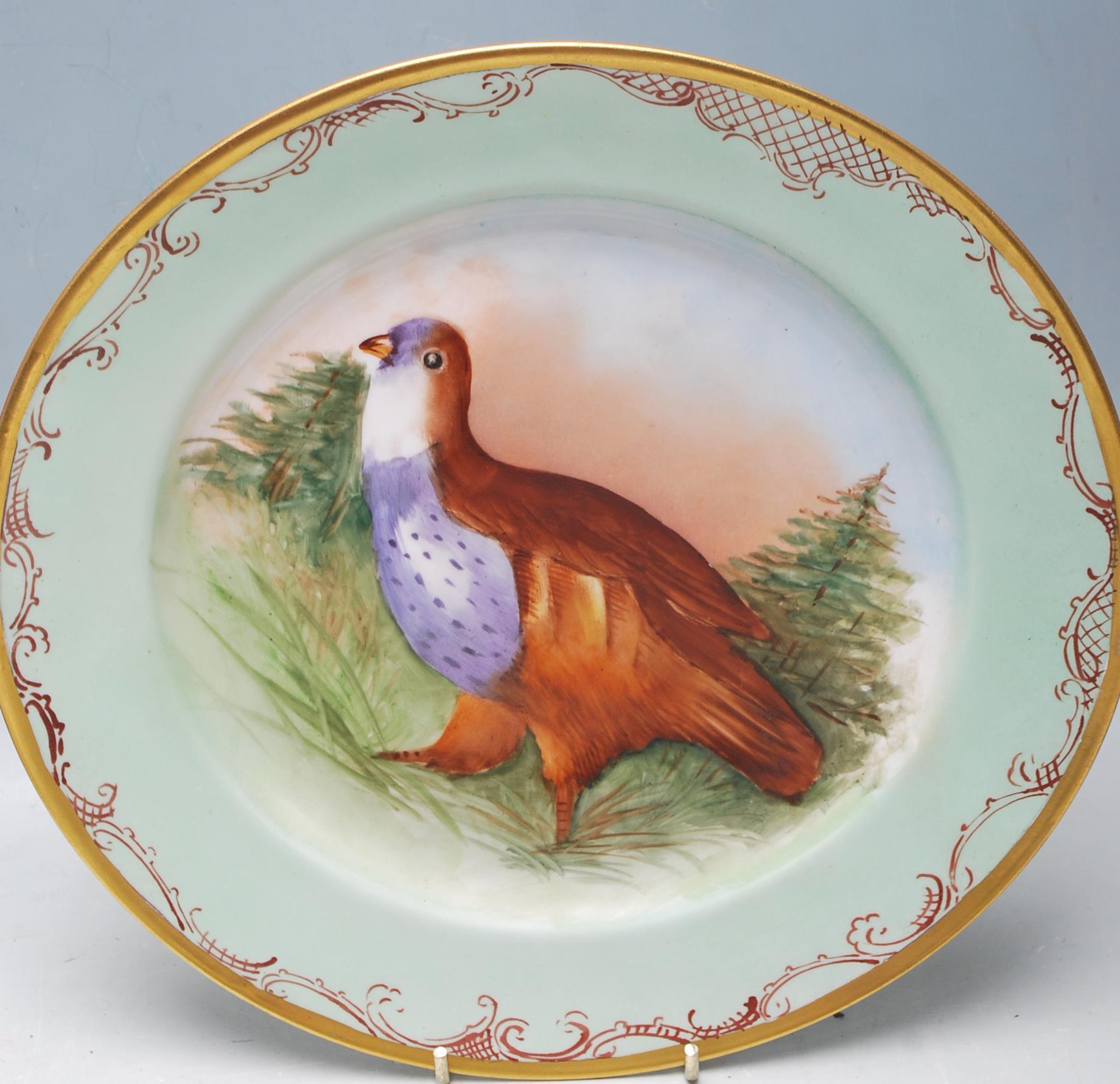 SET 4 JEAN POUYAT LIMOGES GAME BIRD CABINET PLATES - Image 3 of 6