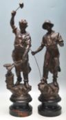 PAIR VICTORIAN SPELTER FIGURINES OF INDUSTRY