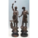 PAIR VICTORIAN SPELTER FIGURINES OF INDUSTRY