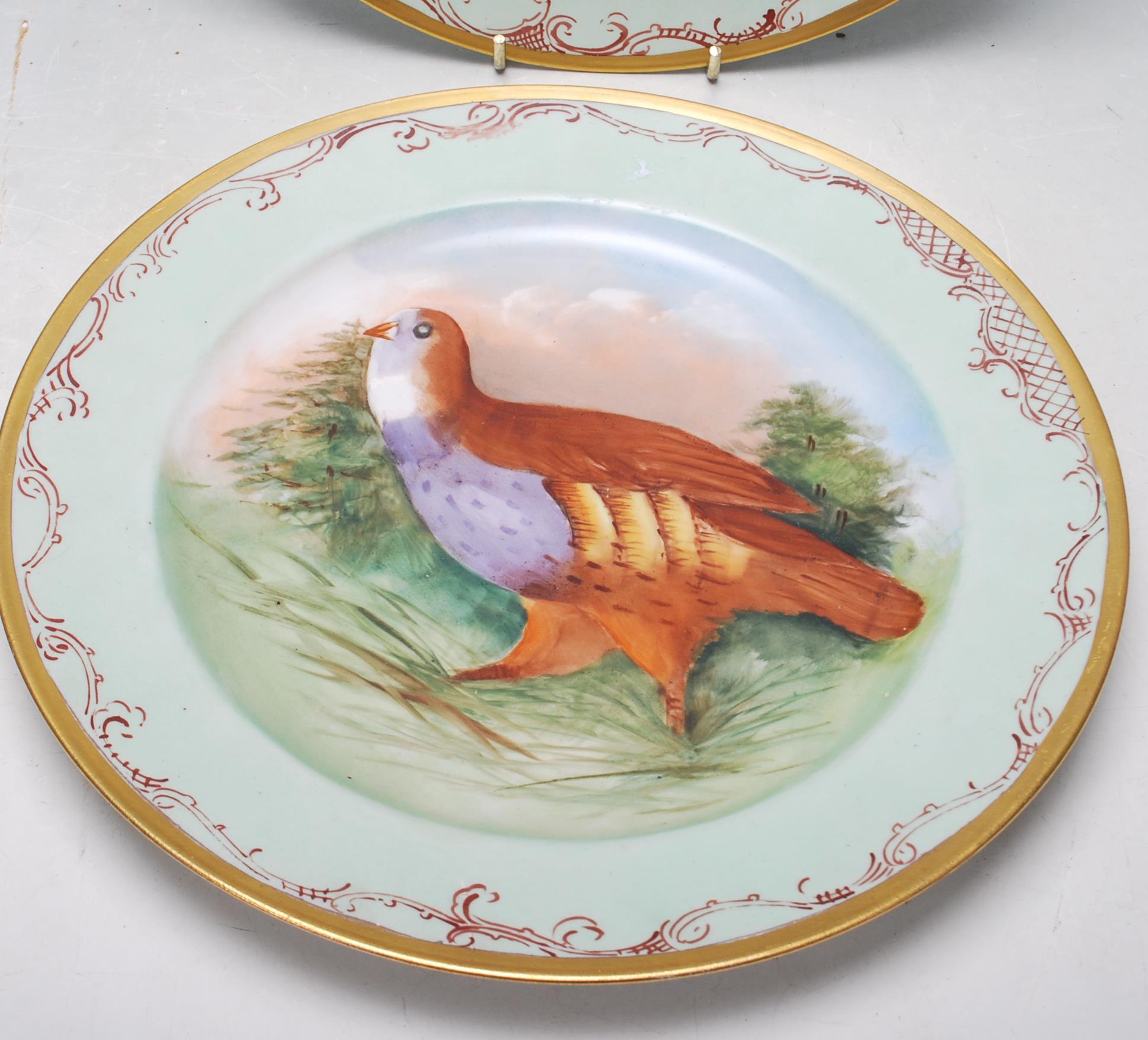 SET 4 JEAN POUYAT LIMOGES GAME BIRD CABINET PLATES - Image 4 of 6