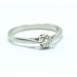 VINTAGE WHITE GOLD DIAMOND SOLITAIRE RING