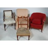 COLLECTION OF FOUR VICTORIAN AND LATER CHAIRS