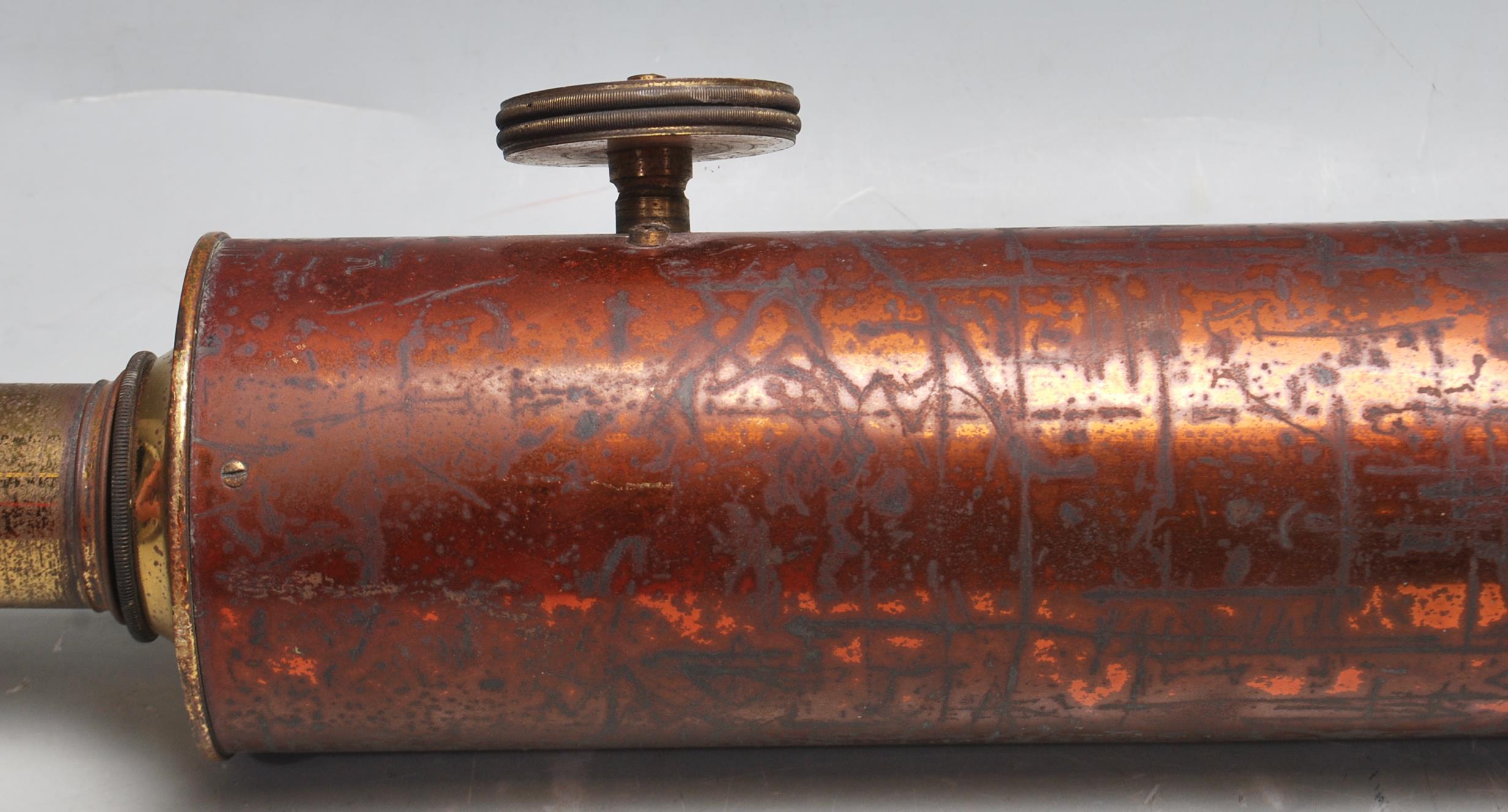 LATE VICTORIAN 19TH CENTURY BRASS AND COPPER TELESCOPE - Image 3 of 6