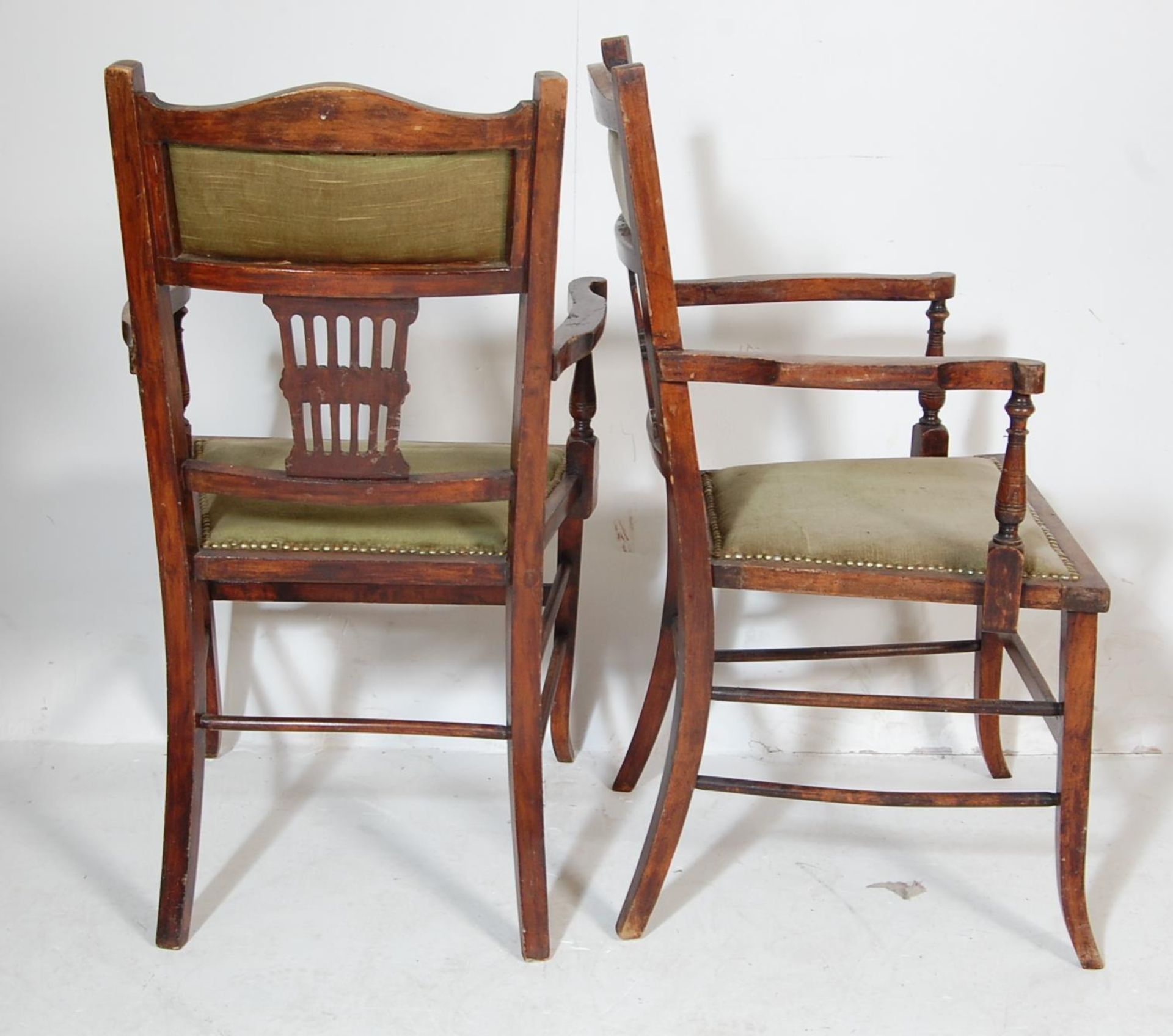 TWO 19TH CENTURY LATE VICTORIAN BEDROOM CHAIRS - Image 5 of 5