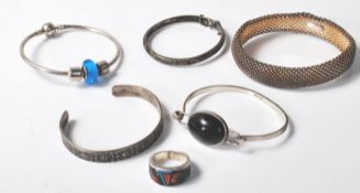 COLLECTION OF VINTAGE .925 STERLING SILVER BRACLETS